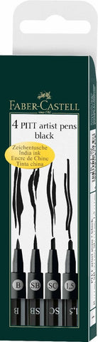 Pitt Artist Pens 4/Pkg-Black