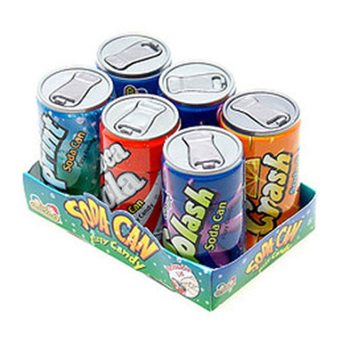 Soda Cans Fizzy Candy Six-Packs 1 Count