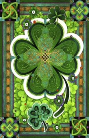 Shamrocks St. Patrick's Day Garden Flag Decorative Clovers Irish Green 12" x 18"