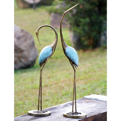 SPI Home 33336 Stylized Garden Crane Pair Sculpture