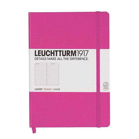 Leuchtturm1917 Medium Size Hardcover A5 Notebook - Ruled Pages - Pink