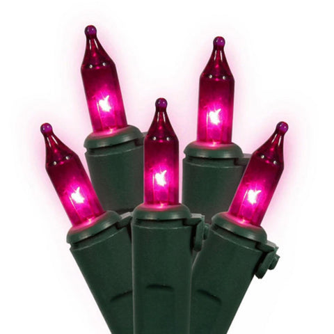Vickerman 100 Lights Pink Green Wire End Connecting Lock Set with 4-Inch Spacing and 33-Feet Length, Poly Bag