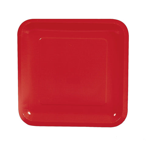 Valentine's Day Red Square Plates 9", Pack of 18