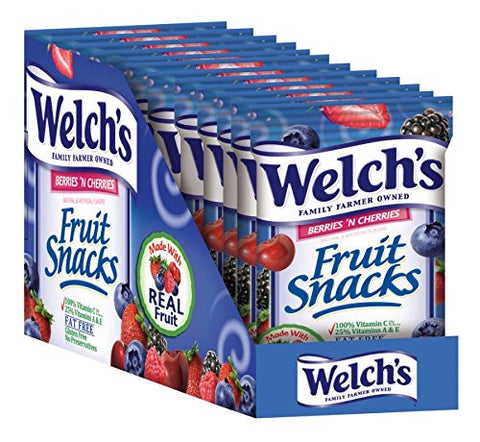 Welchs Berries N Cherries Fruit Snacks, 12 - 5oz Bags