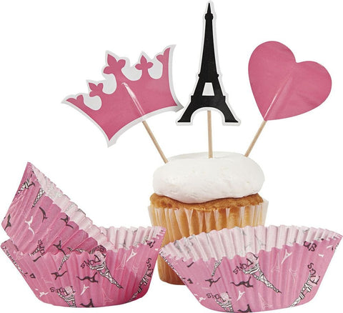 Fun Express Perfectly Paris Baking Cups With Picks - 100 Pieces