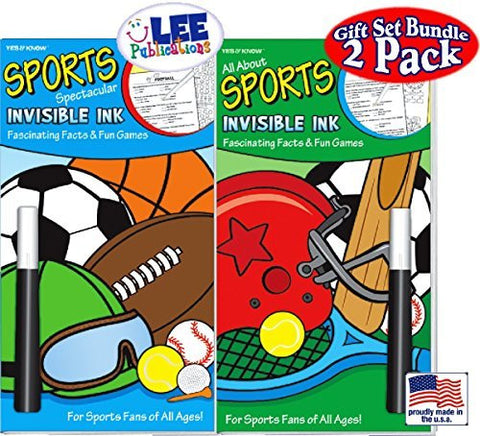 Invisible Ink: Yes & Know Sports Game Books "Sports Spectacular" & "All About Sports" Fascinating Facts & Fun Games Activity Books Gift Set Bundle - 2 Pack