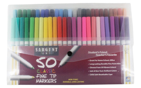 Sargent Art 22-1591 50-Count Fine Tip Classic Markers Pack