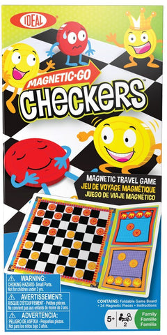 Ideal Magnetic Go! Checkers Travel Game