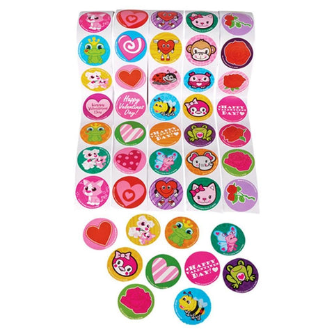 Valentine Roll Sticker Assortment (500 stickers per order)