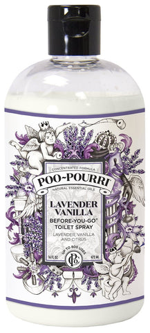 Poo-Pourri Before-You-Go Toilet Spray 16-Ounce Refill Bottle, Lavender Vanilla + Free Poo-Pourri Before-You-Go Toilet Spray 4ml Travel Size Disposable Spritzer