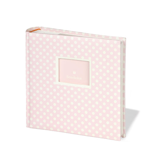 Semikolon 200 Pocket Bound Photo Album, Dots, Pink/Cream (0425571)