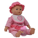 Dolls To Play 16 Inch Soft Body Baby Doll - Outfit, Bib and Bottle Included, Plays 3 Sounds