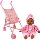 My First Baby Doll Stroller - Soft Body Talking Baby Doll Included Fun Play Combo Set for Babies Infants Toddlers Girls Kids