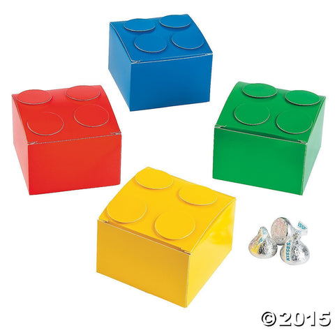 Color Brick Party Favor Boxes Lot of 12 Treat Boxes Building Blocks