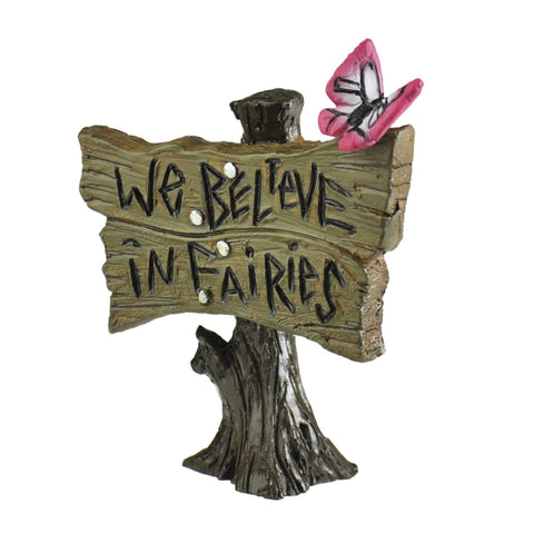Georgetown Home & Garden Miniature Butterfly Sign "We Believe in Fairies" Garden Decor