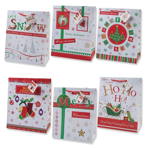 Large Assorted Christmas Gift Bags (12)