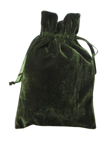 Tarot and Dice Bag: Moss Green Velvet Bag 6x9