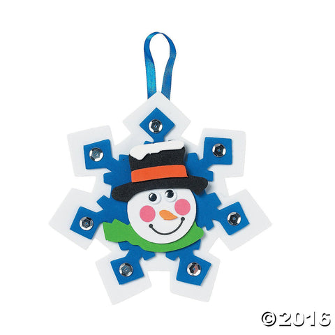 12 Snowman Snowflake Ornament Craft Kits