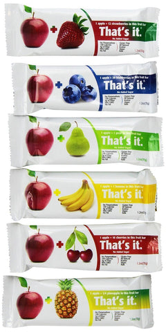 That's it Super Sampler, Pack of 24, (4 Apple+Blueberry, 4 Apple+Strawberry, 4 Apple+Pineapple, 4 Apple+Pear, 4 Apple+Cherry, 4 Apple Banana)