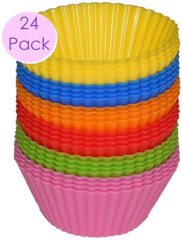 Non Stick Silicone Cupcake Cups 24 Pack