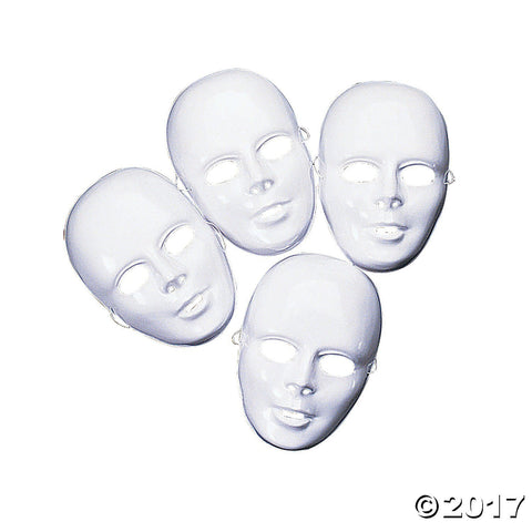 Design Your Own White Face Masks Pack of 12