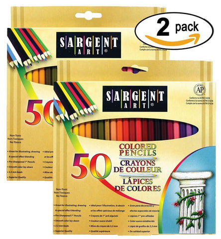 50x2 Sargent Art 22-7251 Colored Pencils, 2 Packs of 50, Assorted Colors
