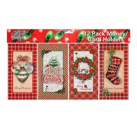 12 Ct. Pop up Christmas Money / Gift Card Holders with Envelopes