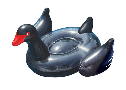 Swimline 90628 Giant Black Swan Ride-On Pool Float