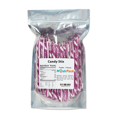 Nosh Pack Candy Stix Powder Straws - Purple (Grape) 1 Lb. Bag