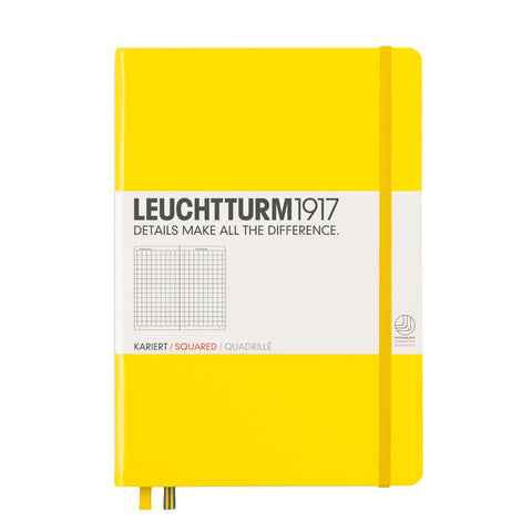 Leuchtturm1917 Medium Size Hardcover Notebook - Squared Pages - Lemon / Yellow Color