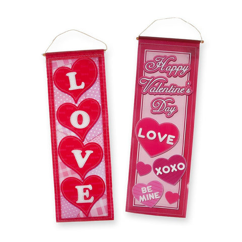 Gift Boutique Valentine Hanging Wall Banner Decorations; Set of 2