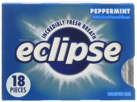 Eclipse Peppermint Sugarfree Gum, 18-Piece Packs (Pack of 8)