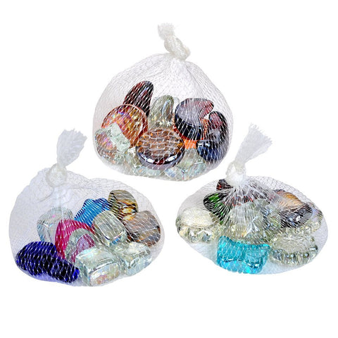 Decorative Glass Stones Marbles in Assorted Shapes -3lbs