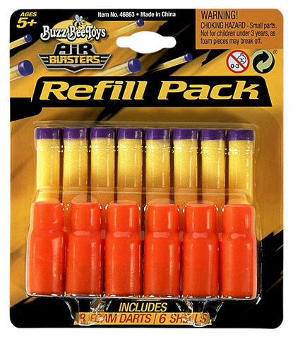 Buzz Bee Toys 8 Dart & 6 Shell Refill Pack for Double Shot, Mustang 6, Rapid Fire Tek