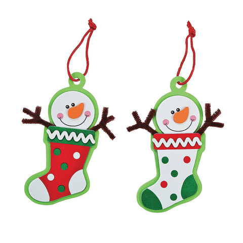 Foam Snowman Stocking Christmas Ornament Craft Kit