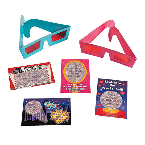 3D Glasses with Valentine Cards (24 cards, 24 glasses)