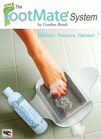 The FootMate System Foot Massager & Scrubber w/ Rejuvenating Gel, White