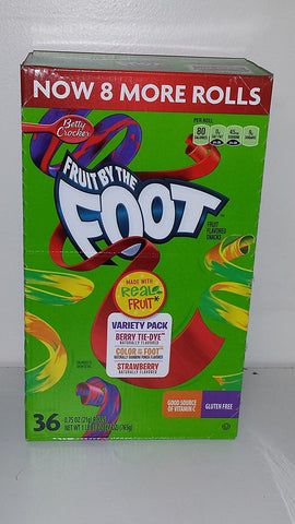 Fruit By the Foot Variety Pack (Strawberry, Berry Tie Dye, Color By the Foot, 36-count Rolls