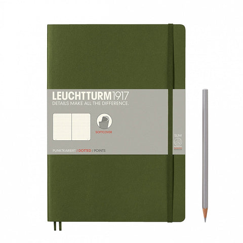 Leuchtturm1917 Composition B5 Softcover Notebook - Dotted Pages - Army Green
