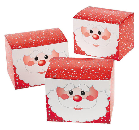 1 Dozen - Santa Gift Treat Boxes - Christmas Santa Claus Boxes for Presents and Candy