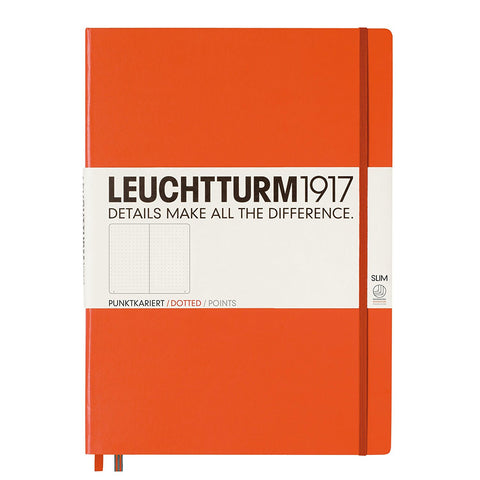 Leuchtturm1917 Orange Hard Cover Dotted Master Slim Notebook, 9 x 12.5 x 0.5-Inches - A4
