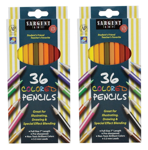 Sargent Art 22-7236 36-Count Assorted Colored Pencils - 2 Pack