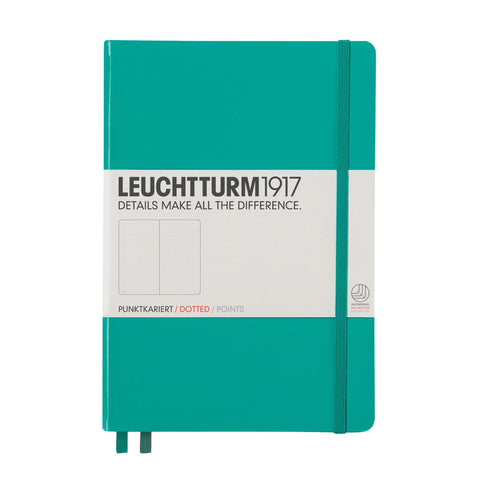 Leuchtturm1917 Notebook Medium (A5) Hardcover, 249 Numbered Pages, Dotted, Emerald