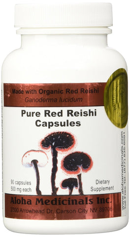 Pure Red Reishi 500 mg by Aloha Medicinals - 90 Capsules