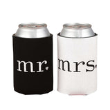 Mr and Mrs Can Cooler Sleeve Set Groom and Bride Newlywed Couples Wedding Engagement Anniversary Present and Party Decorations