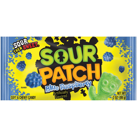 Sour Patch Kids Candy, Blue Raspberry, 2 Ounce (Pack of 24)