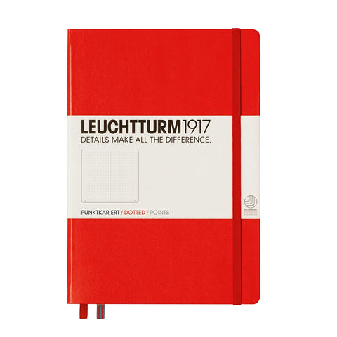 Leuchtturm1917 Medium Size Notebook, Red Color, Dotted Pages