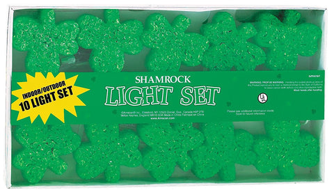 Amscan Green Shamrock Patio String Lights, 1 PC- 9FT, 11FT TOTAL LENGTH