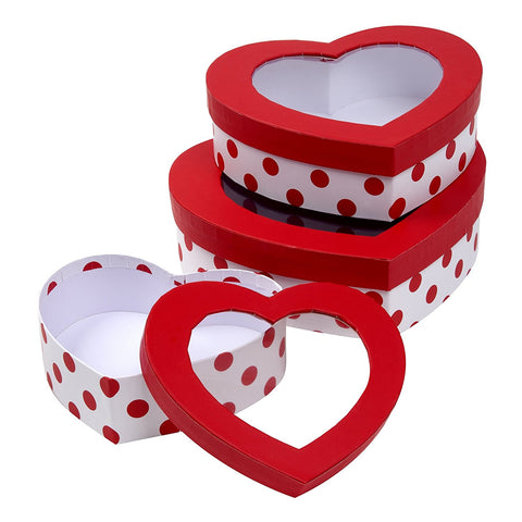 Gift Boutique Valentine's Day Heart Shaped Treat Boxes, Set of 3
