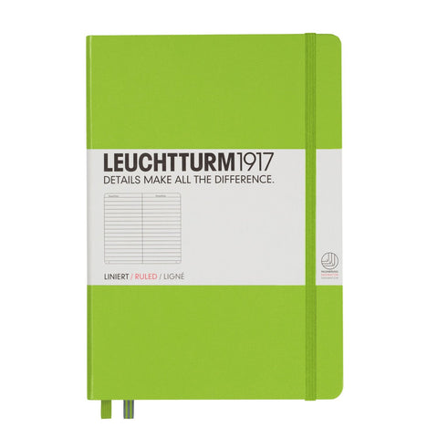 Leuchtturm1917 Hardcover Medium Notebook - Ruled / Lined Pages - Lime Green Color